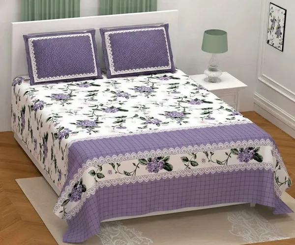 Exquisite_purple_floral_premium_twill_cotton_double_bedsheet_with_two_pillow_covers