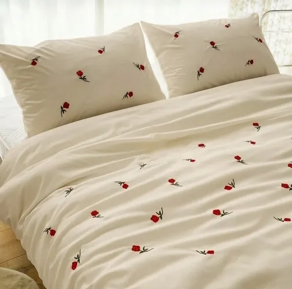 Exquisite_Embroidered_Bedsheet_With_Red_Roses_On_Light_Beige_Premium_Cotton_Bedsheet_With_Two_Pillow_Covers