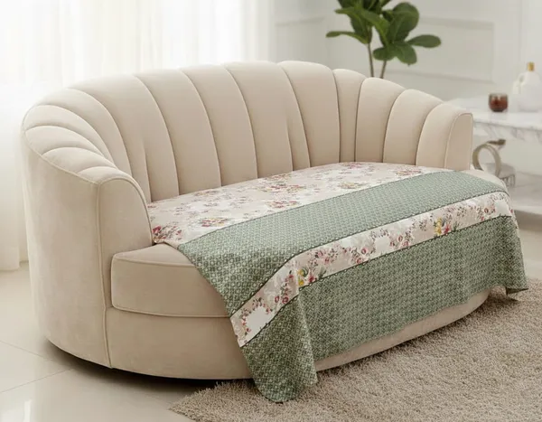 Exquisite_Green_On_Cream_Floral_Premium_Twill_Cotton_Double_Bedsheet_With_Two_Pillow_Covers