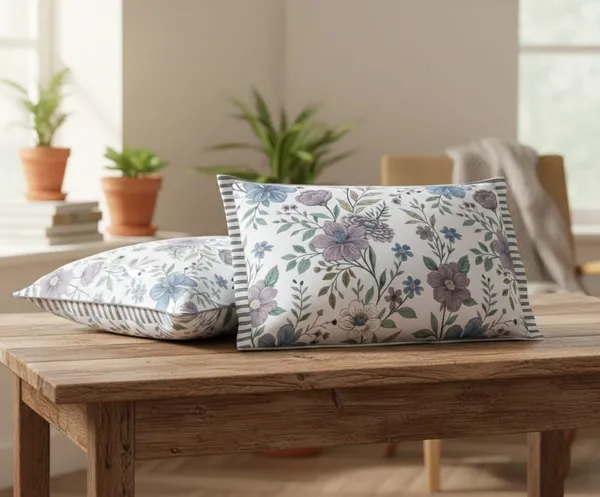 Exquisite_floral_print_in_purple_and__blue_on_lavender_premium_twill_cotton_double_bedsheet_with_two_pillow_covers