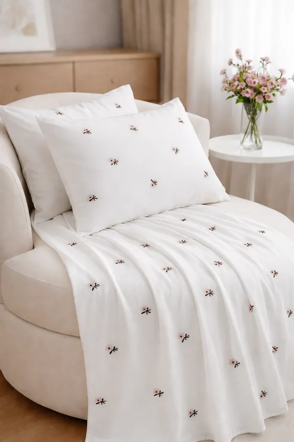 Exquisite_embroidered_cotton_bedsheet_with_pink_flowers_on_white_in_premium_cotton_bedsheet_along_with_two_pillow_covers