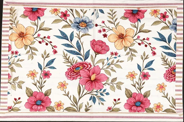 Exquisite_floral_print_in_yellow_and__peach_on_cream_premium_twill_cotton_double_bedsheet_with_two_pillow_covers