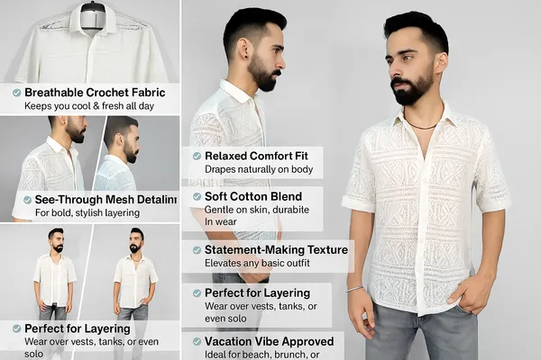 Cream_Polyester_Shirt_For_Men