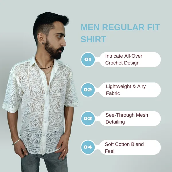 Cream_Polyester_Shirt_For_Men