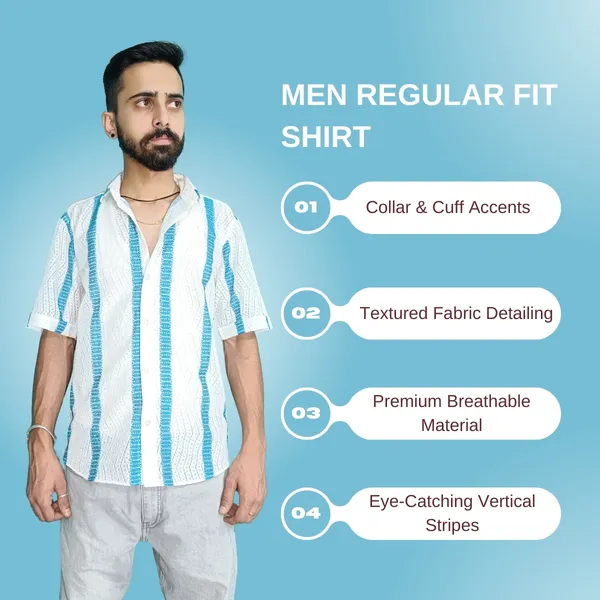 White_And_Blue_Cotton_Blend_Shirt_For_Men
