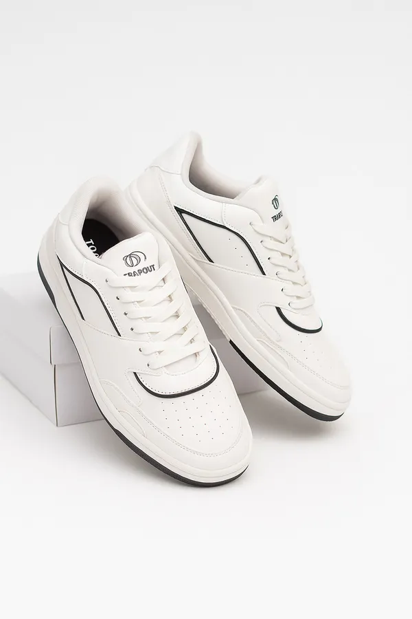 White_Pu_And_Leather_Shoes_For_Men