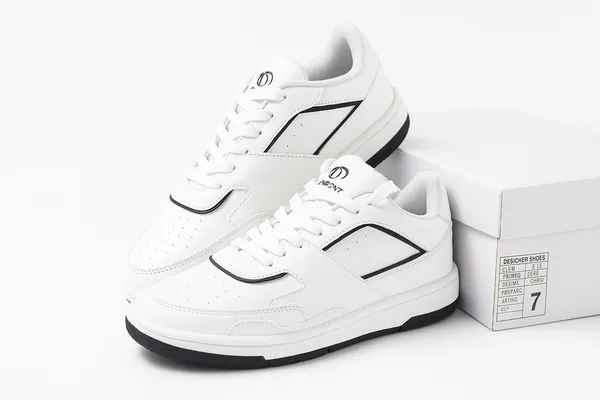White_Pu_And_Leather_Shoes_For_Men