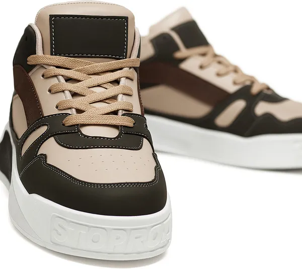 Green_Synthetic_And_Mesh_And_Suede_Shoes_For_Men