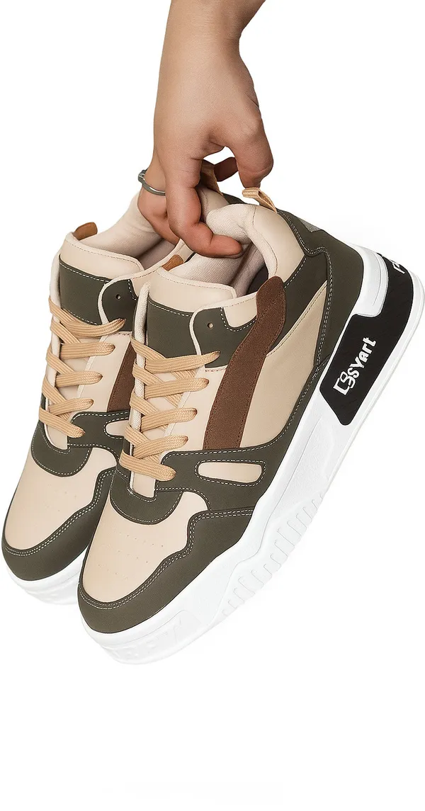 Green_Synthetic_And_Mesh_And_Suede_Shoes_For_Men
