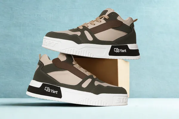Green_Synthetic_And_Mesh_And_Suede_Shoes_For_Men