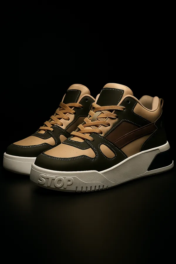 Green_Synthetic_And_Mesh_And_Suede_Shoes_For_Men