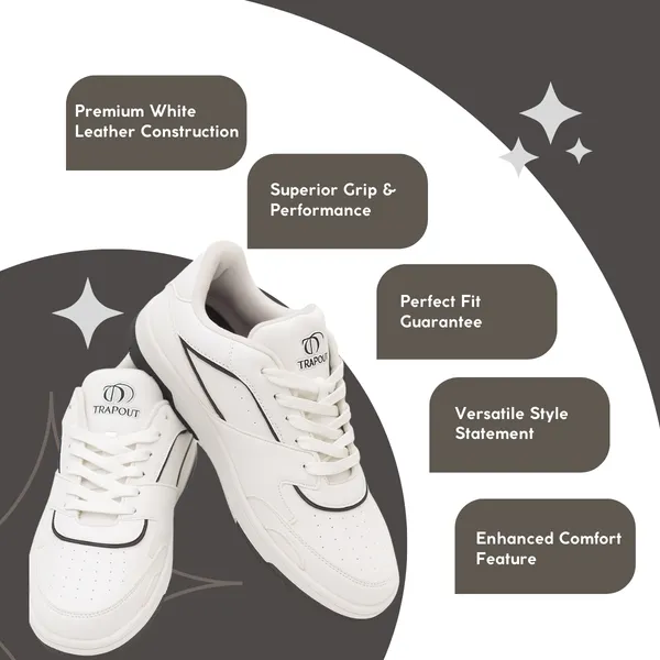 White_Pu_And_Leather_Shoes_For_Men