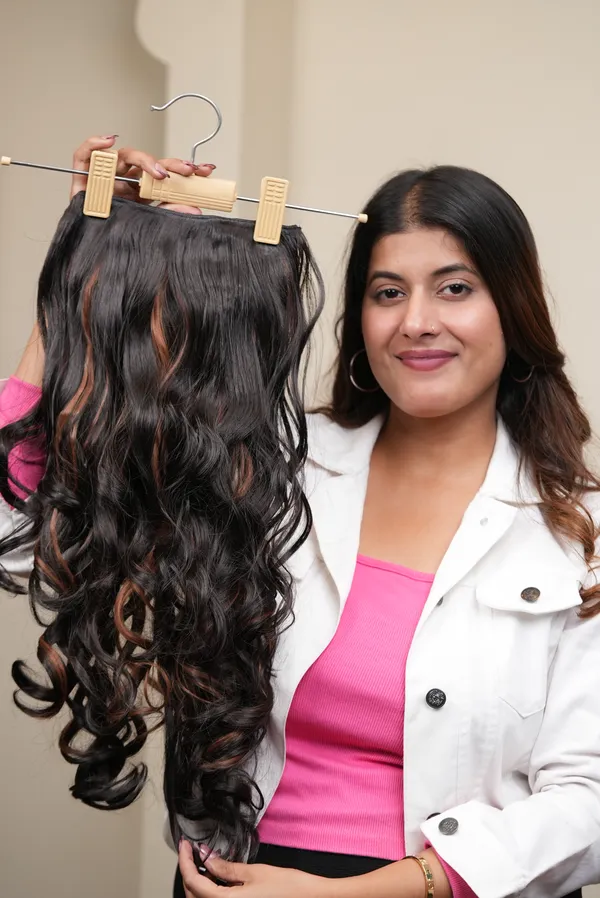 Brown_(Copper_Highlight)_Synthetic_Hair_Extension_For_Women