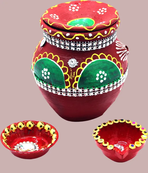 Pack_Of_3_Multicolor_Earthenware_Pooja_Thali_Set