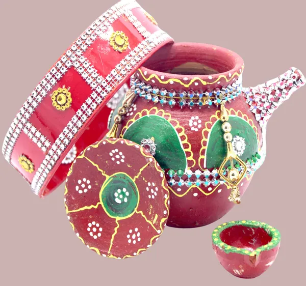 Pack_Of_4_Multicolor_Earthenware_Pooja_Thali_Set