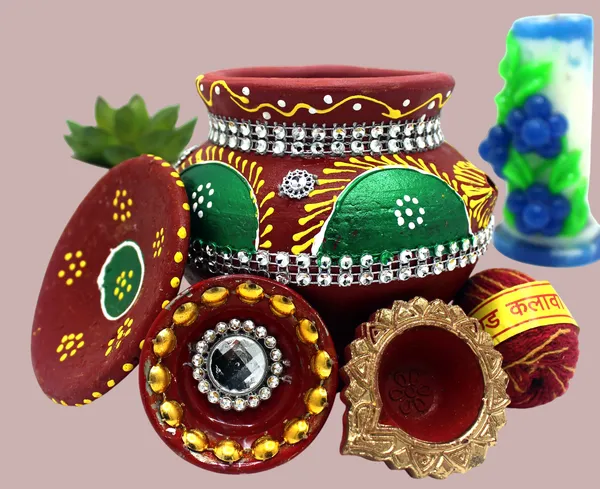 Pack_Of_4_Red_Earthenware_Pooja_Thali_Set