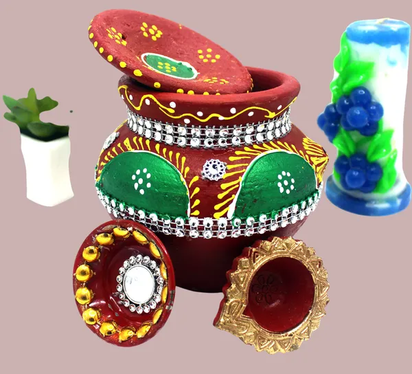 Pack_Of_4_Red_Earthenware_Pooja_Thali_Set