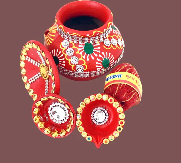 Pack_Of_4_Multicolor_Earthenware_Pooja_Thali_Set