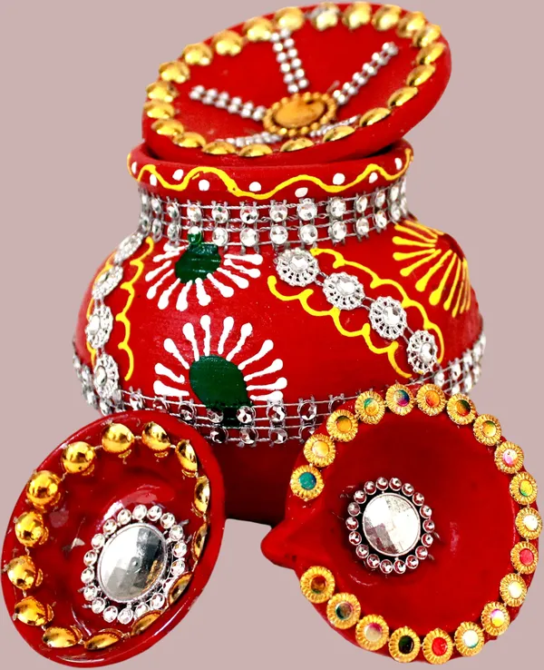 Pack_Of_3_Multicolor_Earthenware_Pooja_Thali_Set