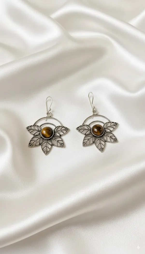 Tiger's_Eye_Leaves_Earrings_for_Women