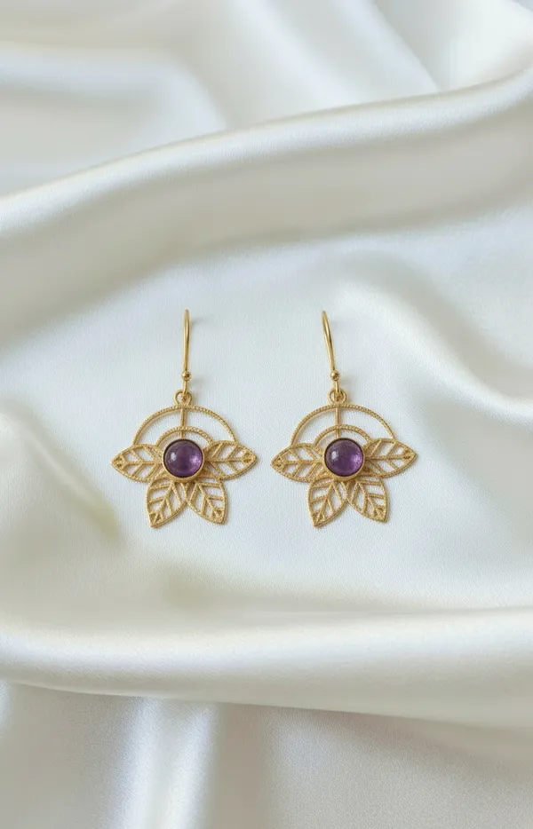 Amethyst_Leaves_Earrings
