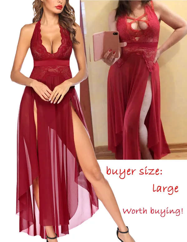 Maroon_Long_Split_Maxi_Dress_With_Gstring_Sheer_Lace_Halter_Nightgown_For_Women