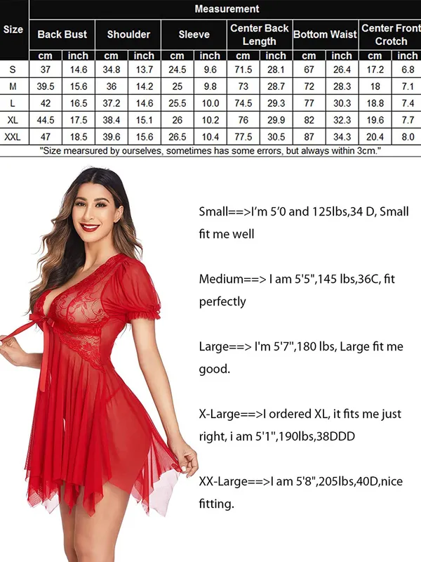 Red_Lace_Embroidered_Above_Knee_Length_Babydoll_Lingerie_For_Women