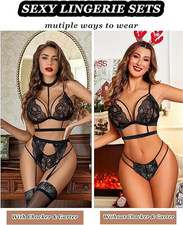Black_Strappy_Lace_Threepiece_Set_With_Garter_Lingerie_For_Women