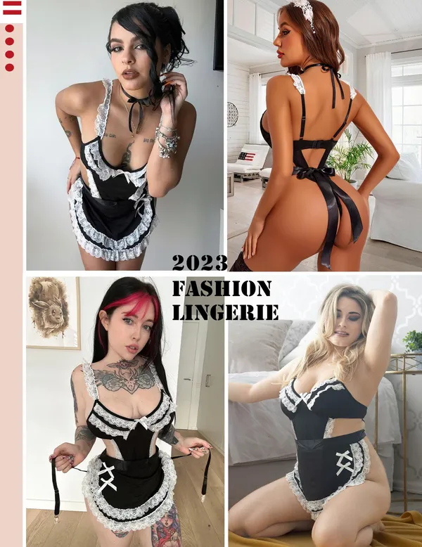 Black_Lace_Dress_With_Apron_And_Garter_Straps_French_Maid_Costume_For_Women