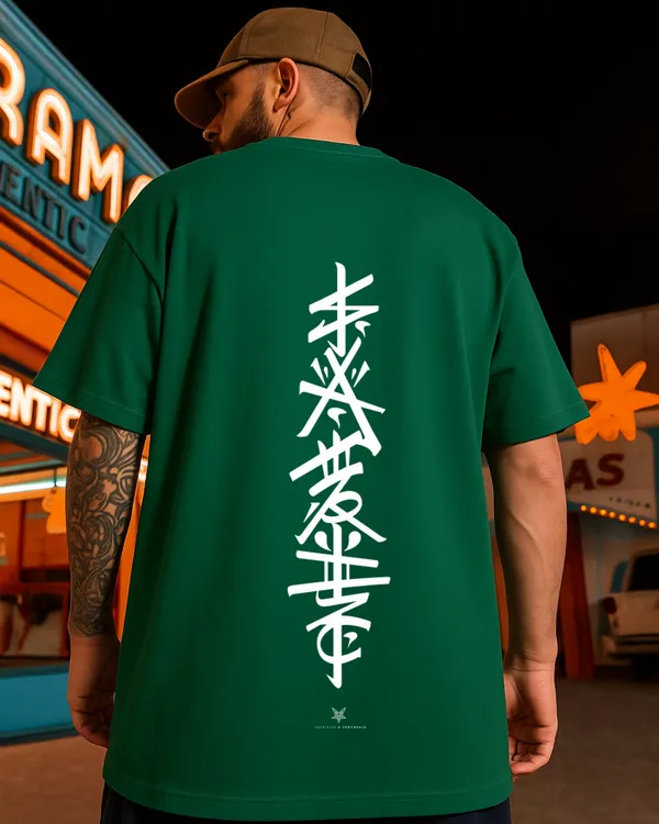Samurai_With_Sward_Oversized_Bottle_Green_Tshirt
