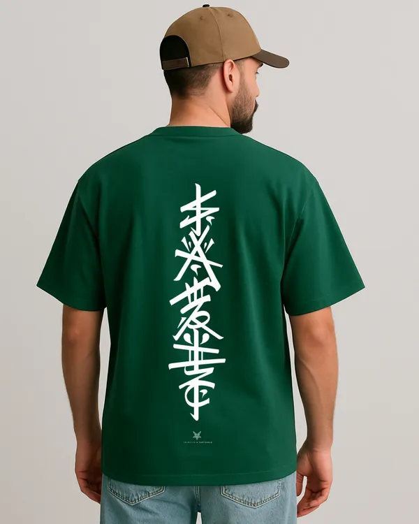 Samurai_With_Sward_Oversized_Bottle_Green_Tshirt