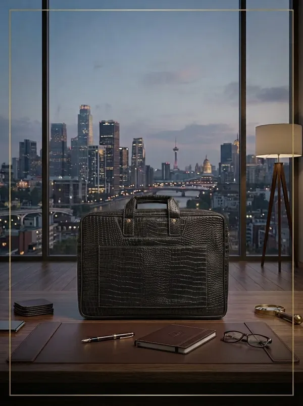 Black_Crocodile_Texture_Executive_Office_&_Laptop_Bag
