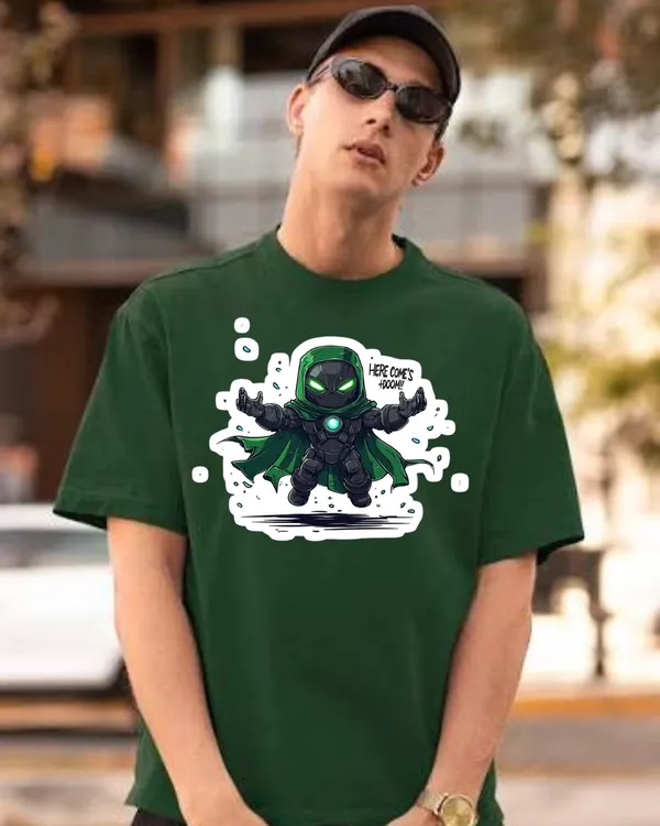 Classic_Doctor_Doom_Comic_Oversized_Green_T-Shirt