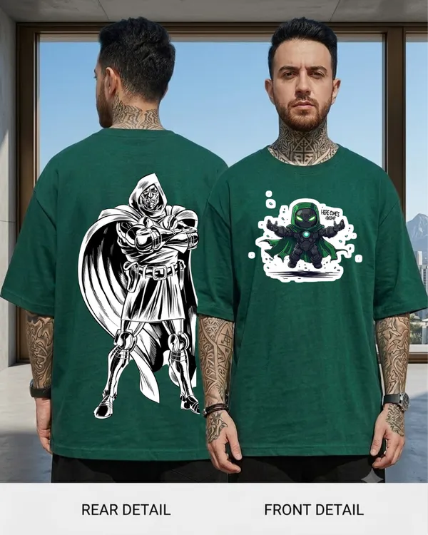 Classic_Doctor_Doom_Comic_Oversized_Green_T-Shirt