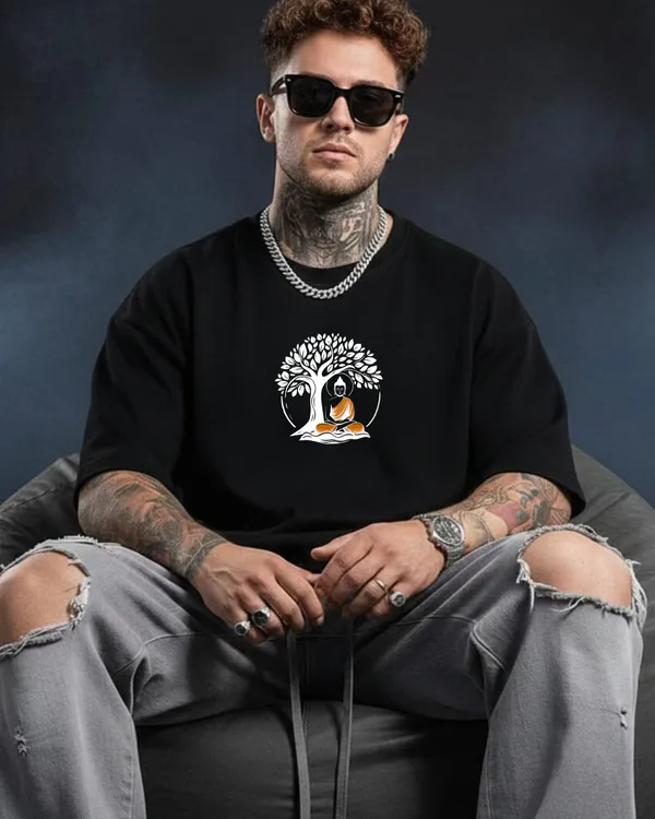 Golden_Buddha_Celestial_Graphic_Black_Oversize_Tee