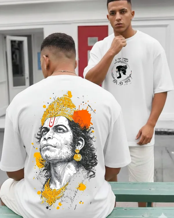 Golden_Mukut_Hanuman_Oversize_White_Tees