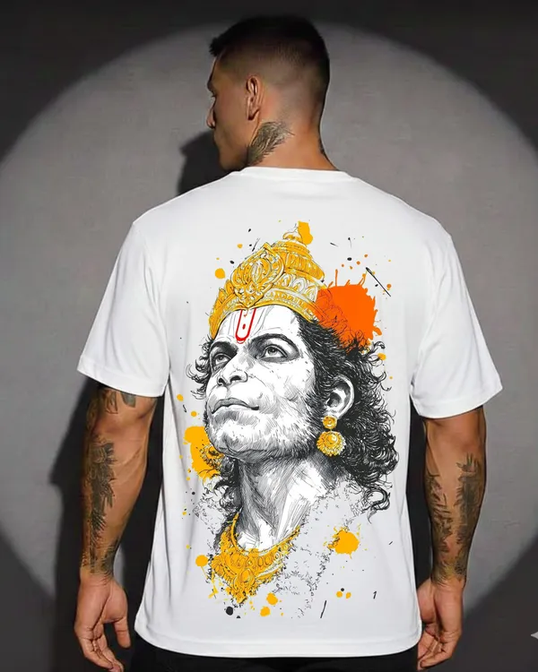 Golden_Mukut_Hanuman_Oversize_White_Tees