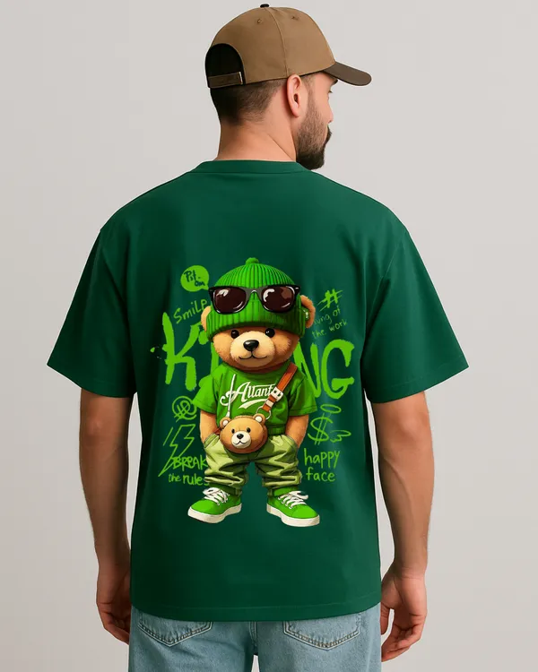 Chill_Vibe_Bear_Bottle_Green_Oversize_Tees