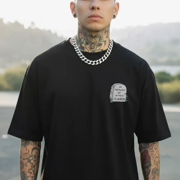 In_Mermory_Of--_Overszie_Black_Tee