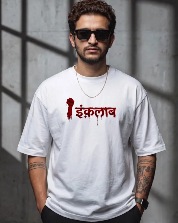 Inquilab_Oversized_White_T-Shirt_|_Inspired_by_Bhagat_Singh