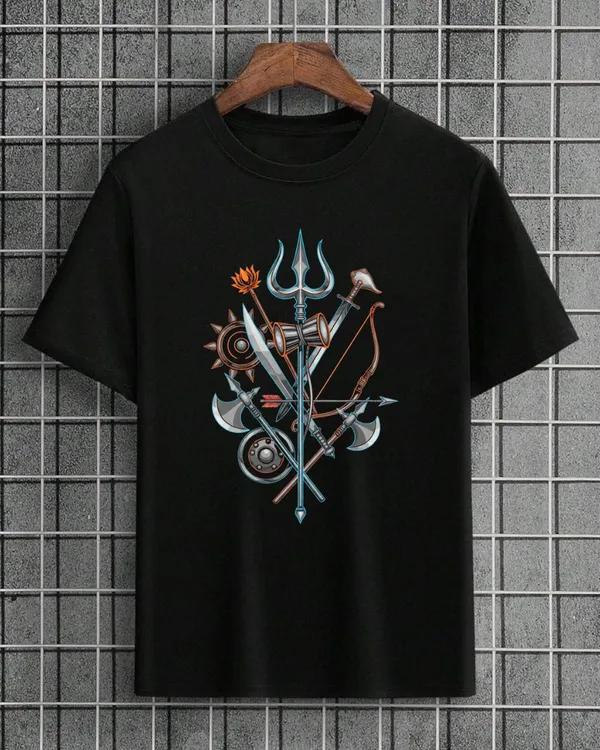 Divine_Weapons:_Durga's_Arsenal_Oversize_Black_Tees