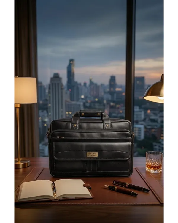 Signature_Black_Leather_Office_&_Laptop_Bag
