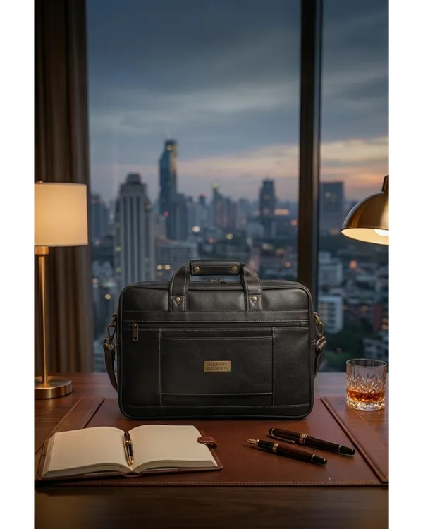 Signature_Black_Leather_Office_&_Laptop_Bag