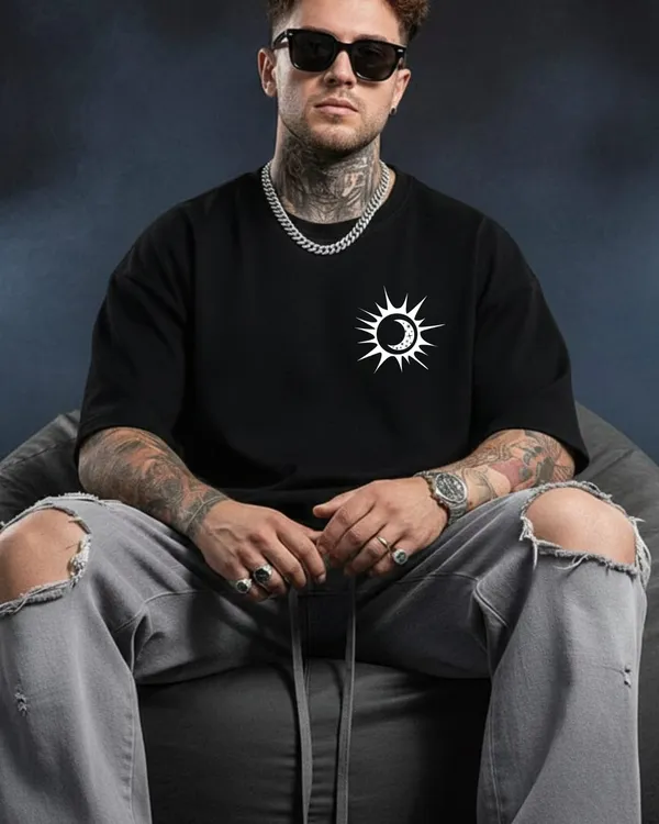 Sun_&_Moon_Love_Oversize_Black_Tees