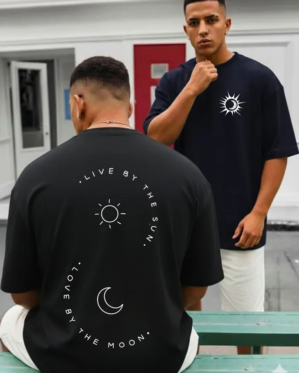 Sun_&_Moon_Love_Oversize_Black_Tees