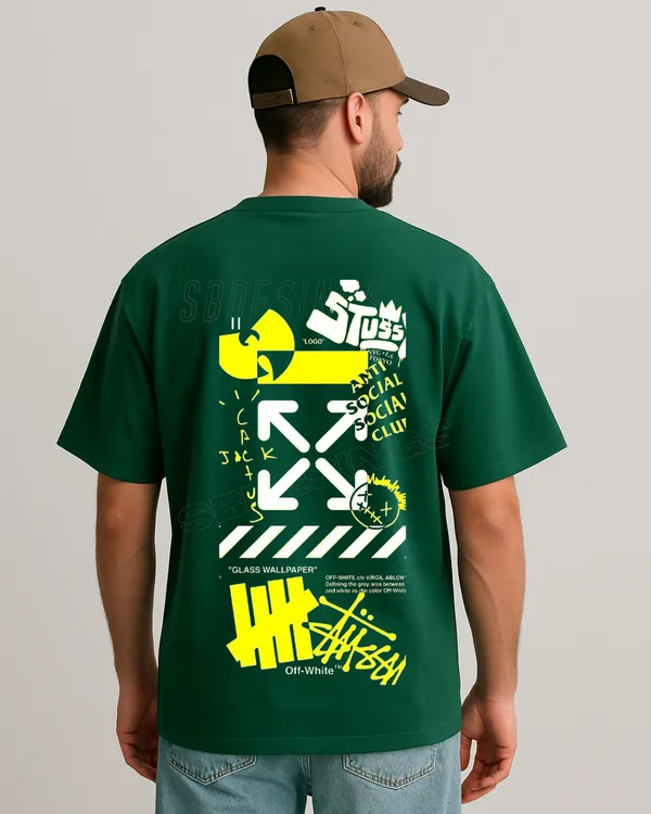 Vibe_Edition_Bottle_green_Oversize_Tshirt