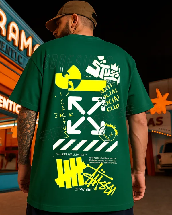 Vibe_Edition_Bottle_green_Oversize_Tshirt
