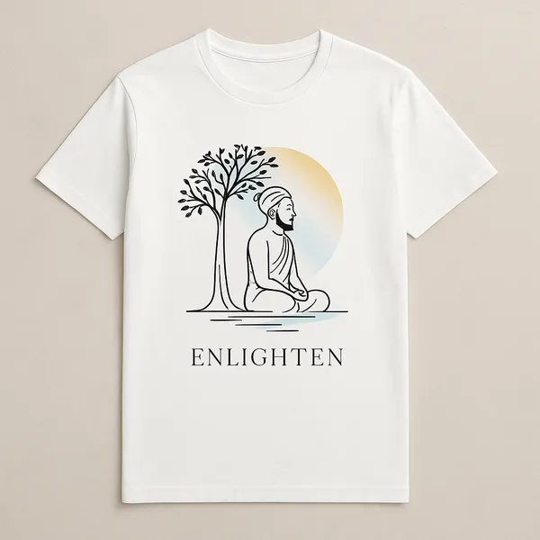 White_Bihar_Spirit_Roots_Of_Wisdom_Oversize_Tee