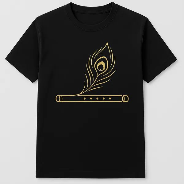 Black_Divine_Melody_Krishna_Flute_Minimalist_"_Oversize_Tee
