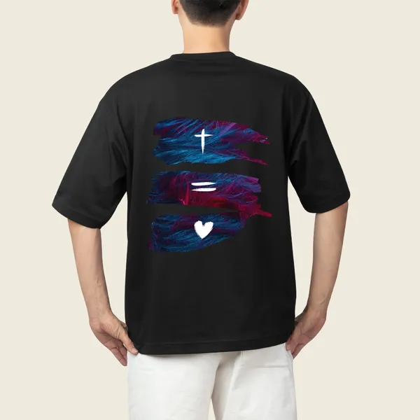 Black_Faith_Equals_Love_Abstract_Spiritual_Backprint_Oversize_Tee